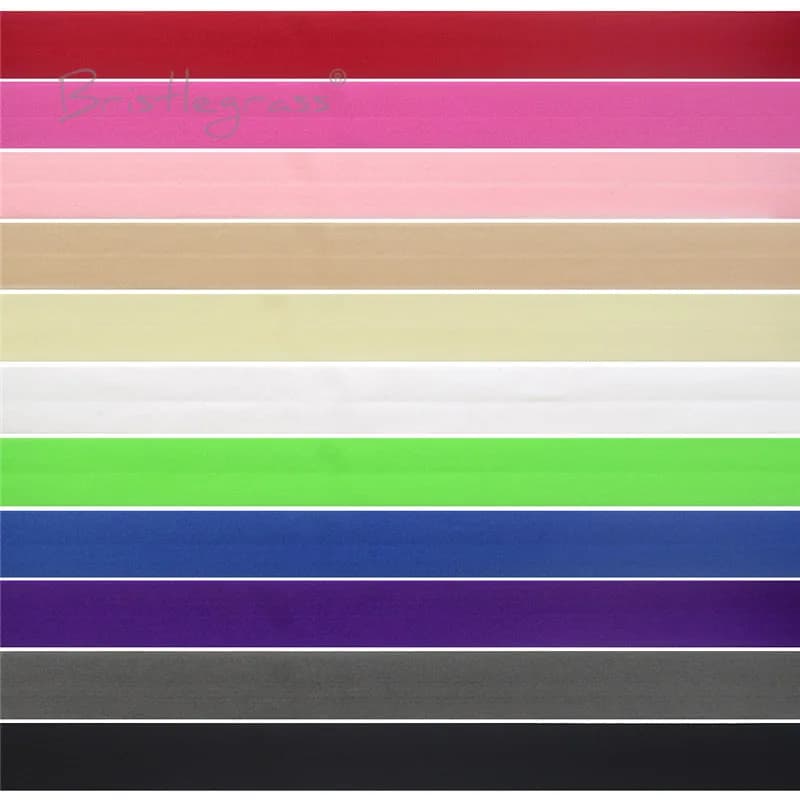BRISTLEGRASS vente en gros 50 100 Yard 3/4 "20mm solide mat pli sur élastique Spandex bande cheveux cravate bandeau Tutu robe couture garniture