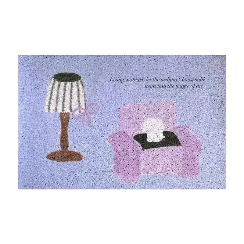 Tapis de sol antidérapant avec anneau en soie pour entrée dans le salon, entrée jusqu'au foyer, tapis antidérapant à l'entrée