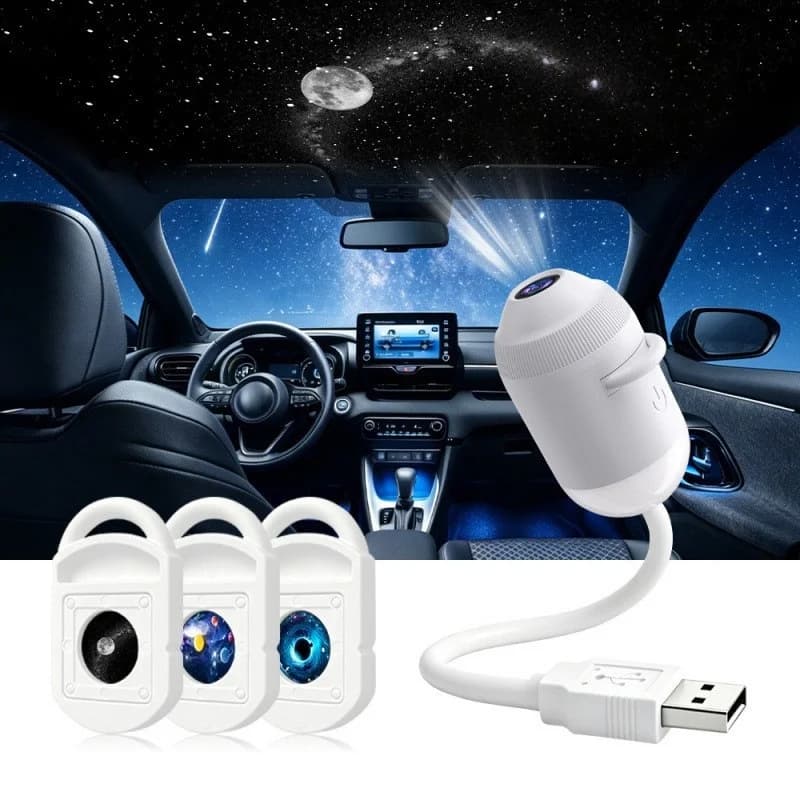 Projecteur d'étoiles 2-en-1 Galaxy, lumière d'ambiance pour la maison, décoration de chambre et de voiture, veilleuse lune, cadeaux de festival