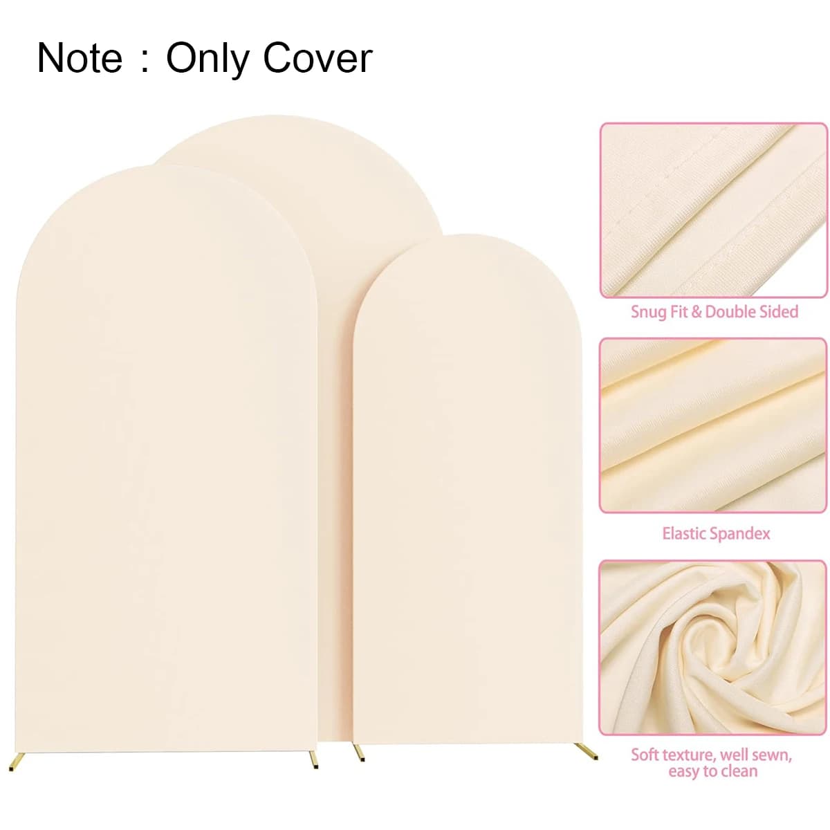 Couverture de support d'arc, 1 pièce, décoration de porte de fleur de mariage, ensemble élastique en Polyester, accessoire de couverture de fond