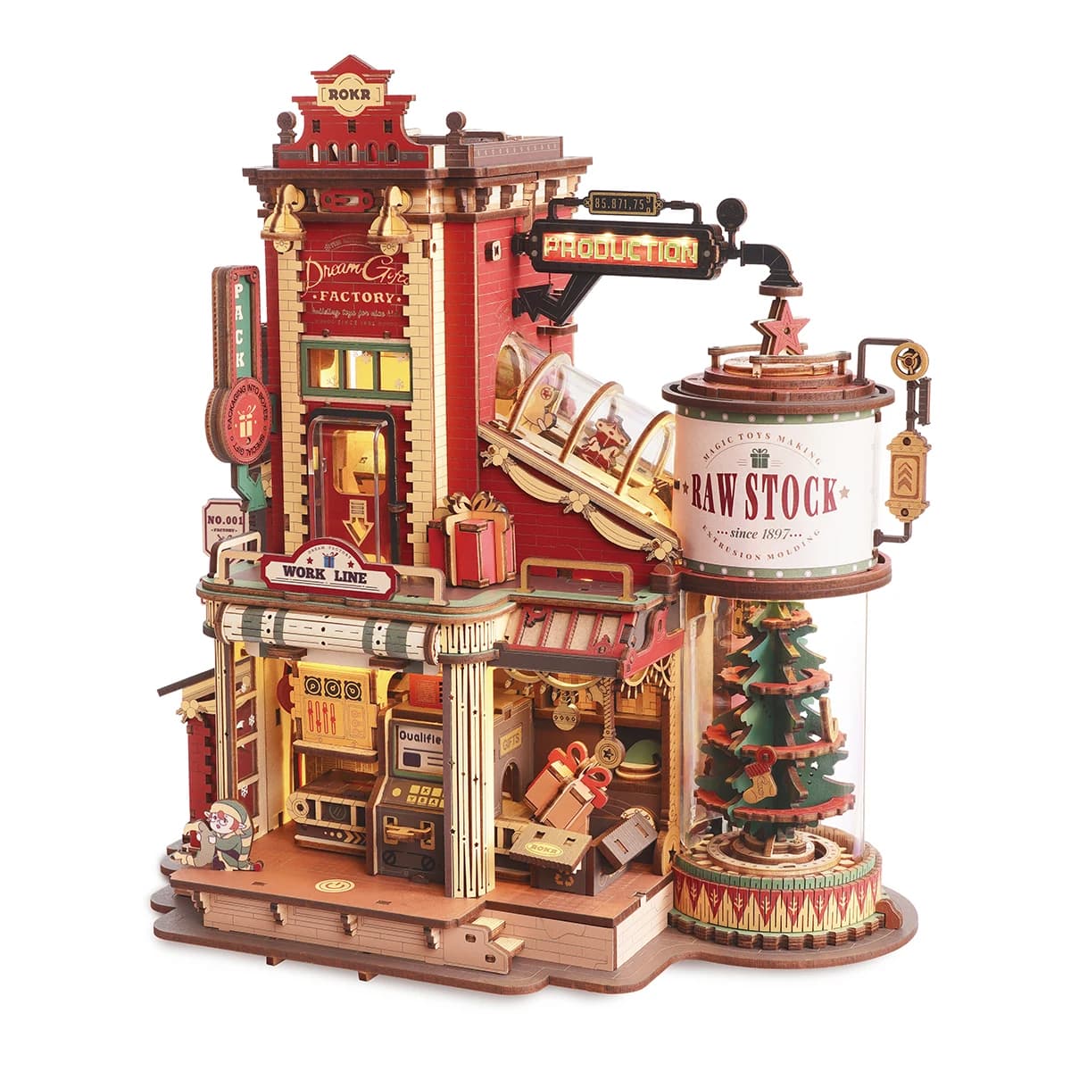 Robotime Rokr Dream Gift Factory - Boîte à musique en bois 3D - Cadeau d'anniversaire unique - Kit d'activités thérapeutiques pour adolescents et