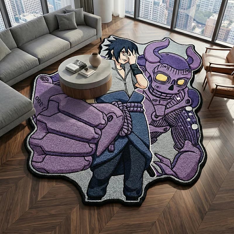 Tapis en forme de Susanoo de Sasuke de Naruto - Tapis de sol doux et moelleux pour le salon, la chambre à coucher, la décoration de la maison,