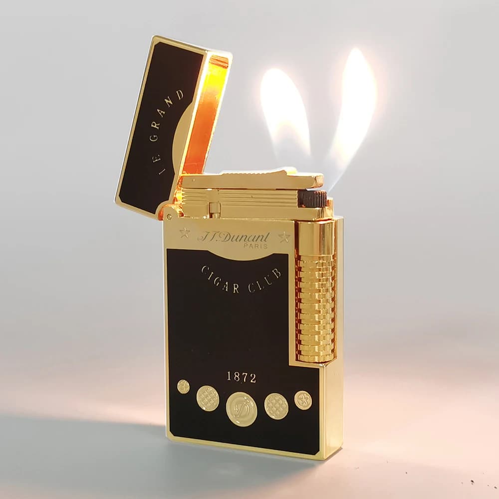 Briquets à laque à double flamme au gaz butane pour fumer, accessoires pour cigarettes et tabac, cadeaux d'anniversaire pour hommes et pères,