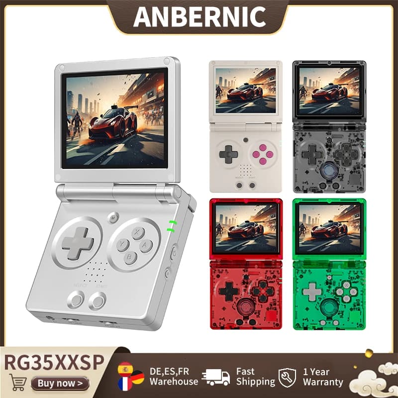 Anbernic – Console de jeu portable rétro RG35XXSP, écran IPS 3.5 pouces, Linux 64 bits, prise en charge WiFi, Bluetooth, Streaming, sortie HDMI-TV