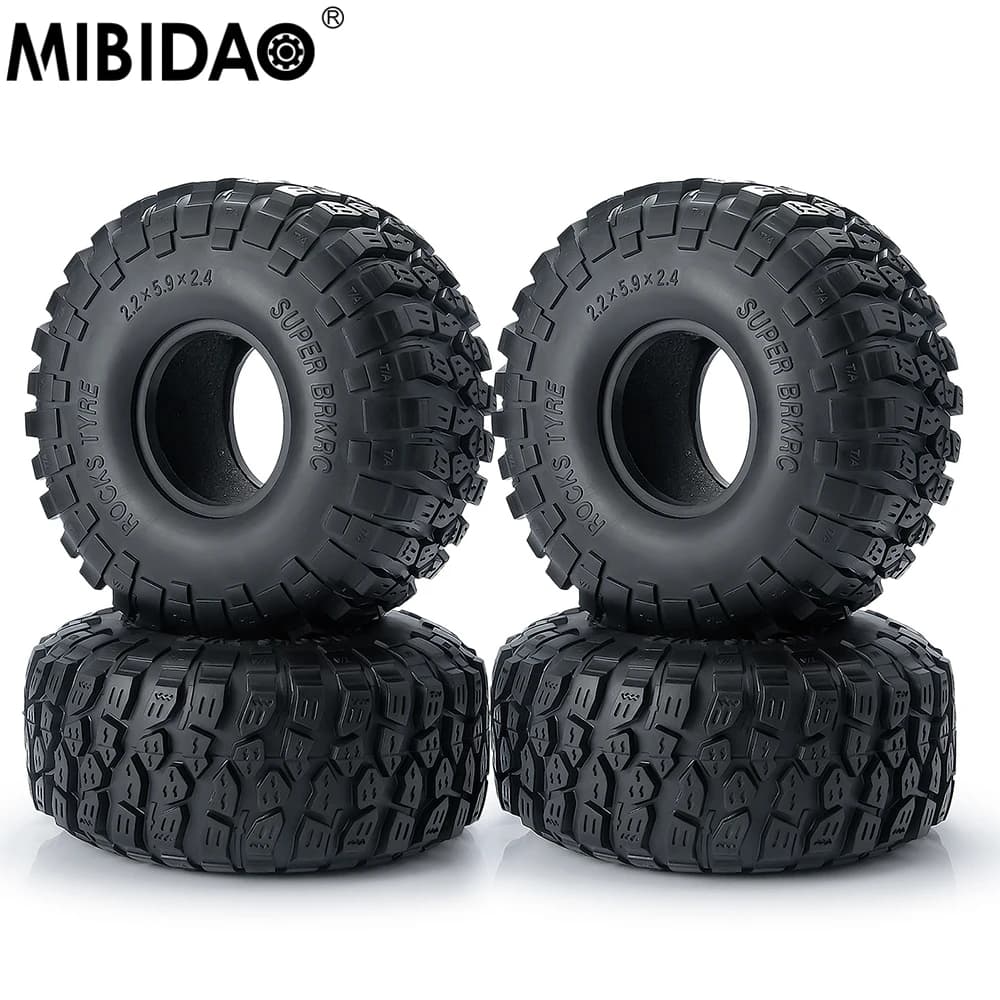 MIBIDAO 2.2 "pneu de roue 150mm pneus en caoutchouc pour 1/10 TRX4 TRX6 Axial SCX10 90046 AXI03007 D90 Wraith RC voiture sur chenilles