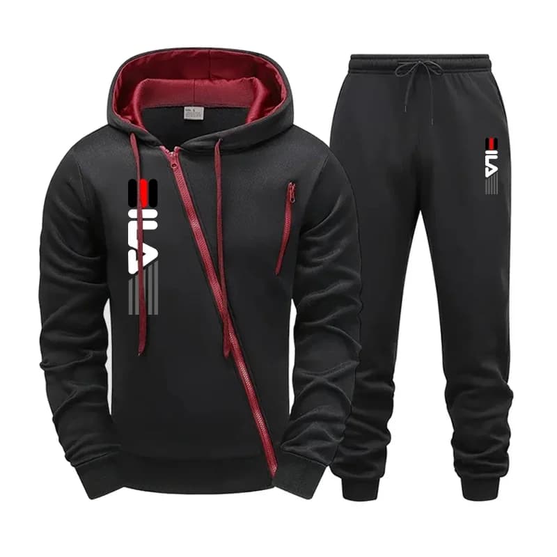 Hommes Zipper Sweat À Capuche Pantalons De Survêtement Gym Fitness Survêtement 2 pièces Ensemble Automne Hiver Quotidien Sport Décontracté