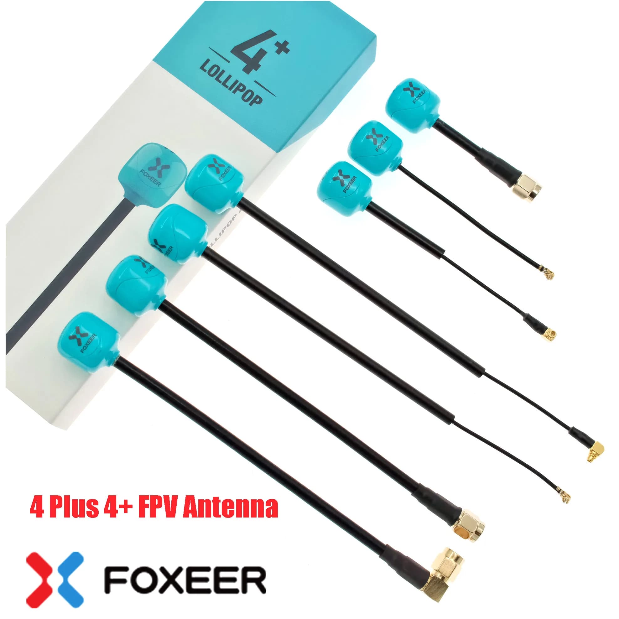 2 pièces Foxeer sucette 4 Plus 4 + antenne FPV 5.8G 2.6Dbi antenne Omni RHCP LHCP SMA MMCX UFL pour Drone de course longue portée RC FPV