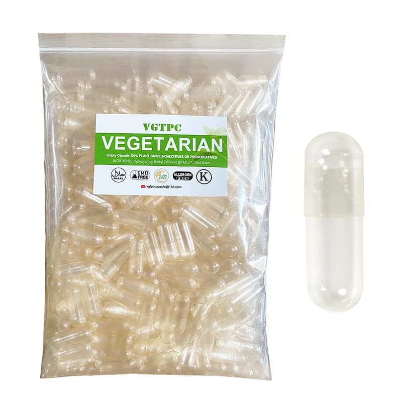 Capsules de pilules vides végétariennes, 1000 pièces, taille 00 0, creuses, séparées, végétales, casher, certifiées Halal, HPMC