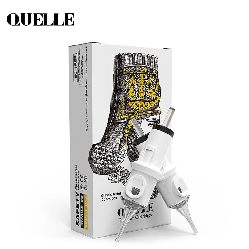 QUELLE 20 pièces cartouche d'aiguilles de tatouage RL/RS/RM/M1 jetable stérile maquillage Permanent artistes corporels pour fourniture de Machine de