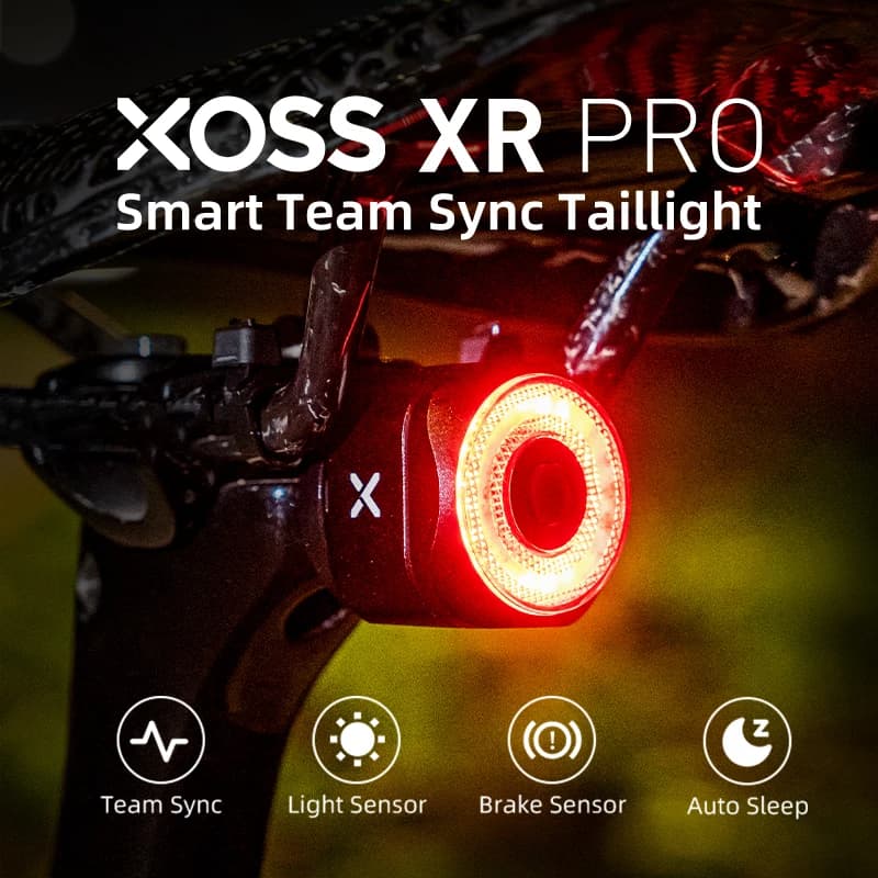 XOSS XR Pro Team Sync feu arrière détection de freinage automatique feu arrière de vélo LED Rechargeable étanche feu arrière de cyclisme