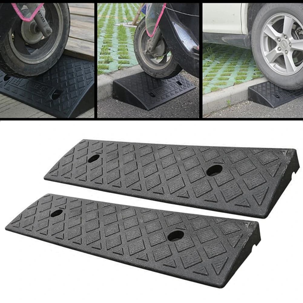 2 pièces rampe Kerb en plastique 500x130x30mm rampe de seuil antidérapante pour voitures vélos fauteuils roulants Transition lisse vers le haut