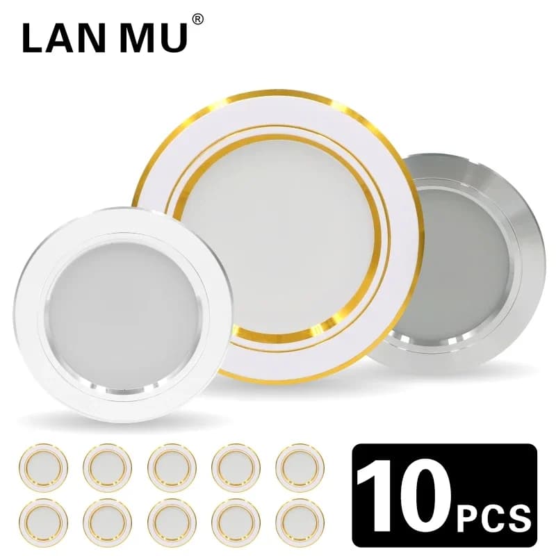 Lot de 10 spots LED encastrables 5W 9W 12W 15W 18W 220V, plafonniers ronds, lumière blanche froide ou chaude, projecteur LED