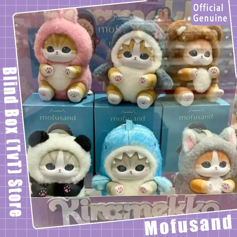 Mofusand – sacs aveugles en vinyle, jouets requin chat, boîte surpris, ornements pour enfants, cadeau d'anniversaire pour fille, pendentif