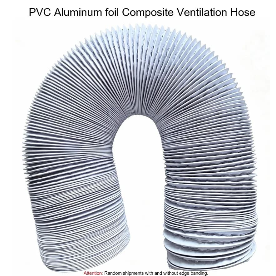 Tuyau de Ventilation en feuille d'aluminium PVC 150/160mm/170mm, tuyau Flexible Composite blanc, Tube de fumée évolutif, ventilateur de sortie