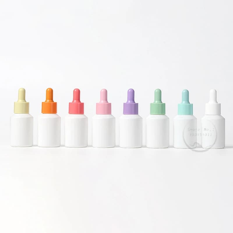 Flcopropriété compte-gouttes en verre blanc HI avec bouchon compte-gouttes, d'extraction d'huile essentielle, d'extraction d'emballage cosmétique,