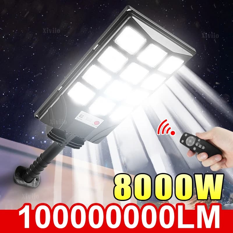 10000000LM 8000W/6000W Super puissant LED lumière solaire extérieure IP65 capteur de mouvement lampe murale solaire extérieure projecteur de rue de