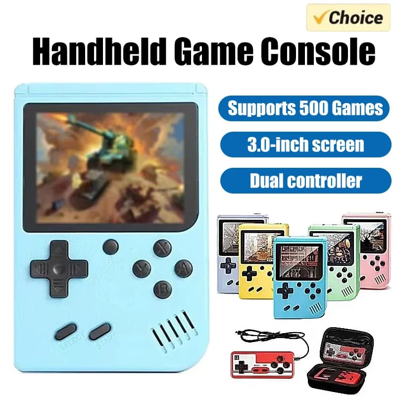 Console de jeu portable NGNG avec 500 jeux rétro classiques, écran couleur 8 bits de 3,0 pouces, cadeau d'anniversaire parfait pour les enfants