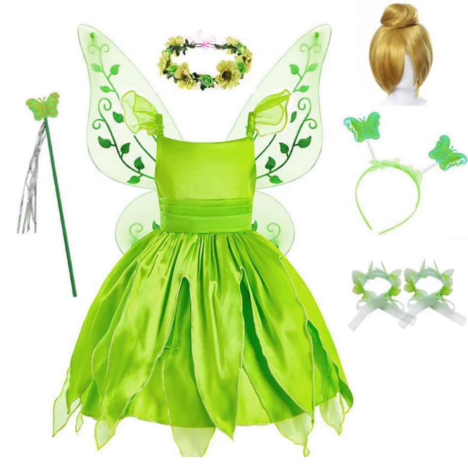 Filles fleur fée habiller enfants robe de princesse avec des ailes Halloween princesse Costume elfes fête fée clochette fée clochette robe