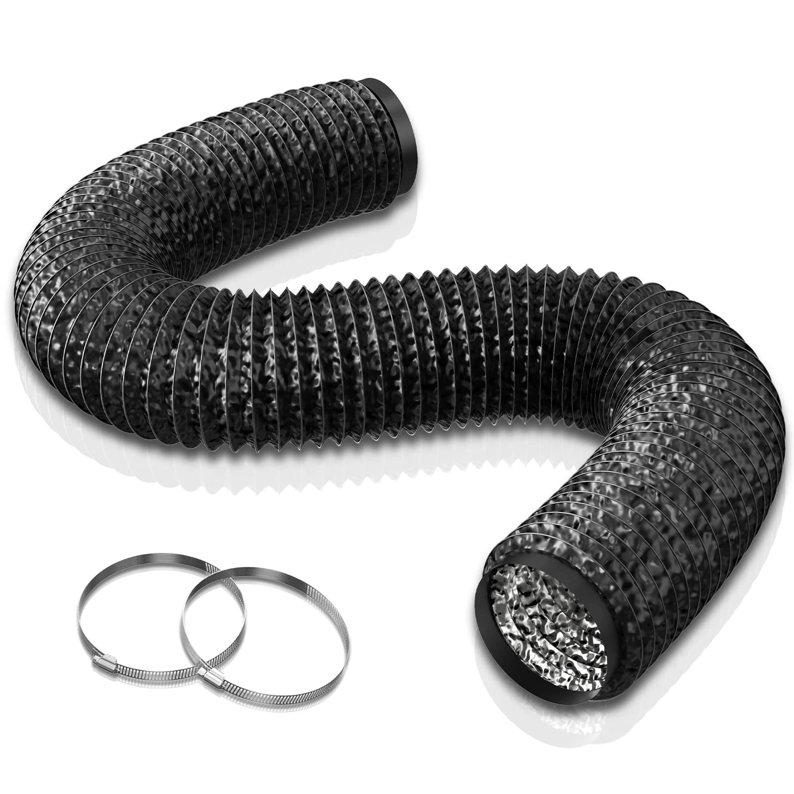 Tuyau d'évacuation d'air en PVC Aygrochy 75 mm, 3 mètres, avec 2 colliers de serrage en acier inoxydable pour climatiseur mobile et sèche-linge