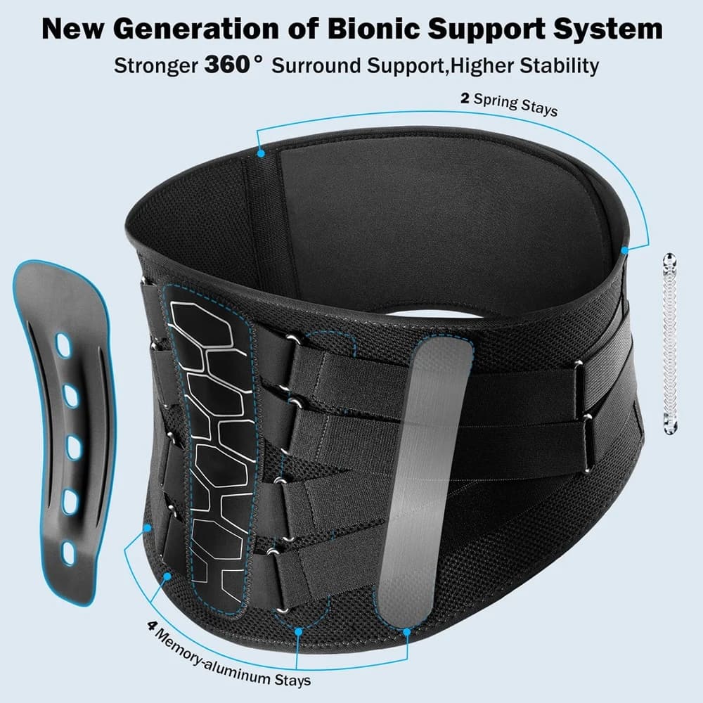 Orthèse inférieure du dos pour soulager la douleur, ceinture de soutien du dos, ceinture de soutien lombaire flexible pour soulever au travail,