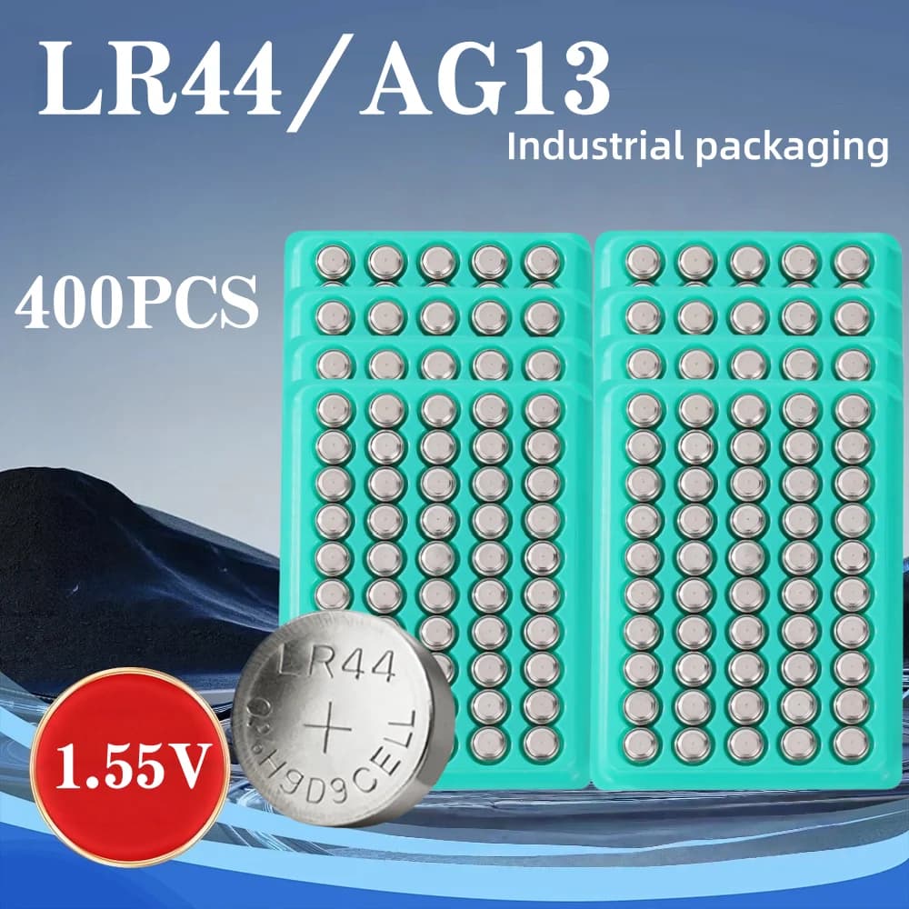 50-500 pièces piles LR44 haute capacité L1154F AG13 SR44 A76 pile alcaline Premium 1.5V pile bouton pour calculatrice