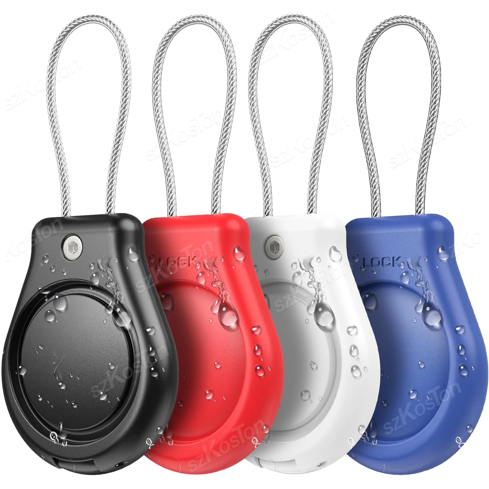 Juste de protection étanche pour AirTag, étui de verrouillage avec câble métallique, porte-clés anti-perte Air-Tag pour bagages, clé pour chien,