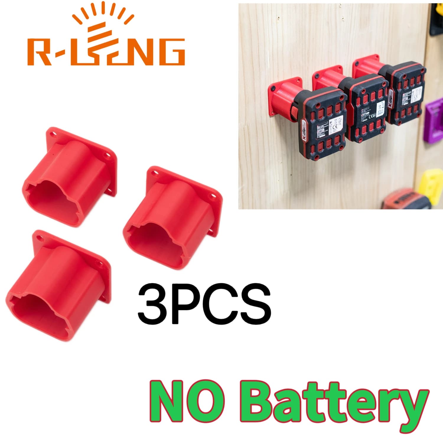Support mural pour batterie au lithium série Lidl Parkside X12V, support de fixation avec vis (sans batterie), 3 pièces