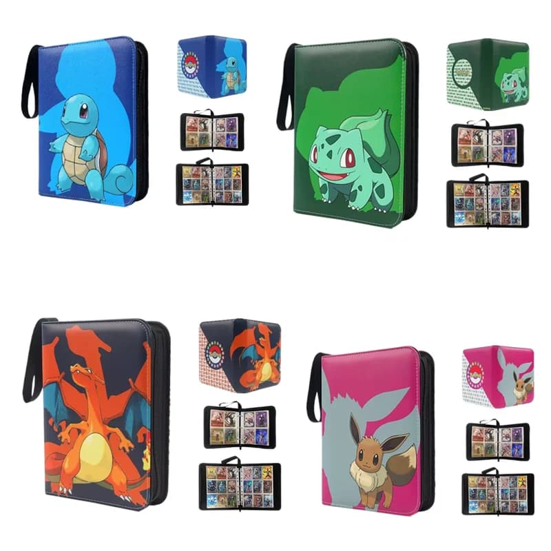 Carte Anime Album Photo collectionner Album feuilles mobiles Pu fermeture éclair jeu roi Fans Pikachu carte Pack jouets Figure carte sac de rangement