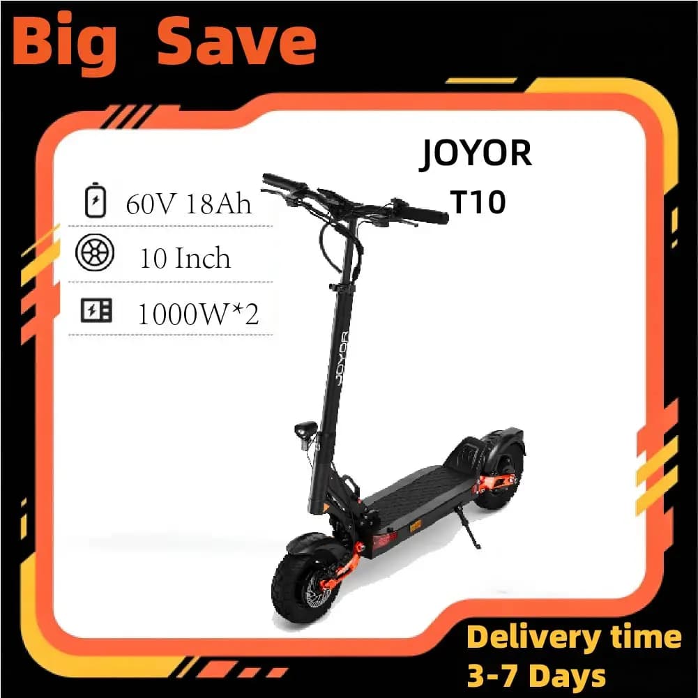 JOYOR T10 adulte Scooter électrique 1000W * 2 moteur 60V18AH batterie tout-terrain Escooter 10 "pneu tout-terrain pliable e-scooter