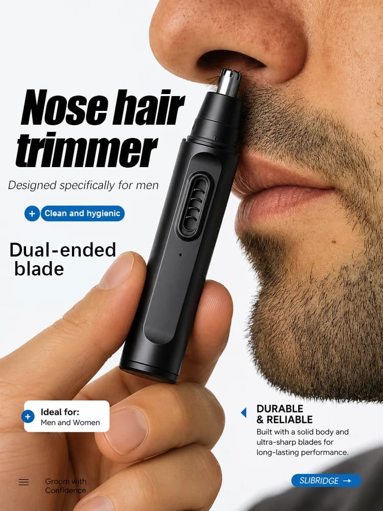 Tondeuse à poils de nez et d'oreilles pour l'élimination des poils du visage, coupe-poils nasal lavable, portable et professionnel