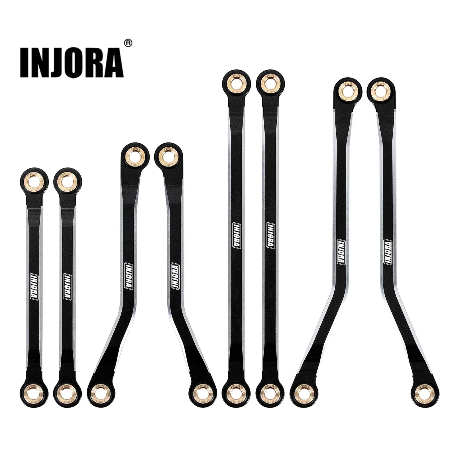 INJORA – jeu de maillons à dégagement élevé en aluminium CNC, pour chenille 1/18 RC TRX4M Defender Bronco, pièces de mise à niveau (4M-37)