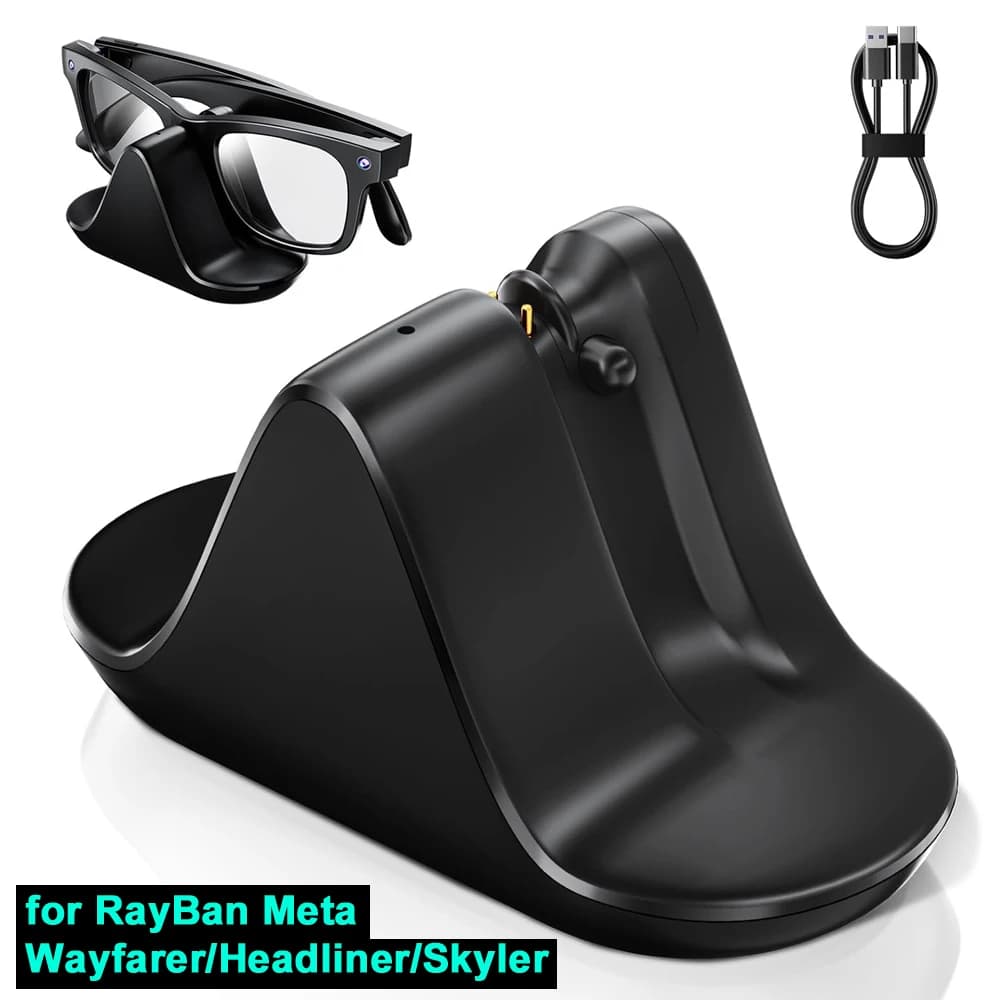 Mini station de chargement pour lunettes RayBan Meta Smart AI, support de chargeur Portable de voyage Wayfarer/Headliner/Skyler avec câble USB-C