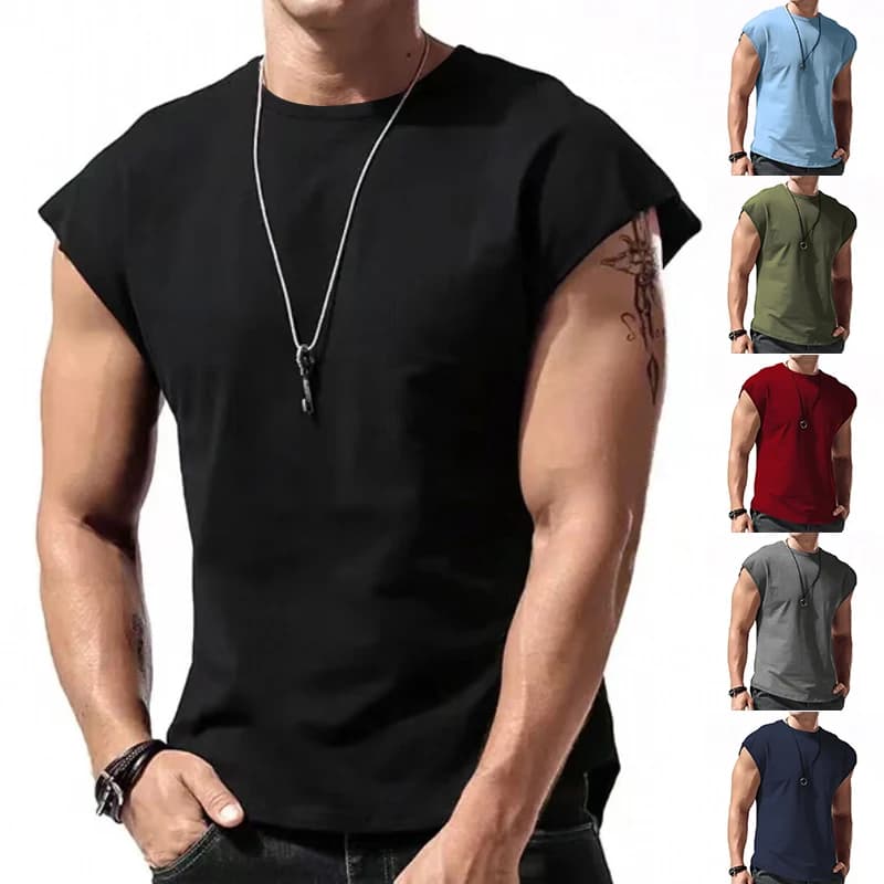 Gilet de gymnastique en maille pour hommes, séchage rapide, ample, exercice de Fitness, épaules larges, chemise de sport sans manches, débardeur de
