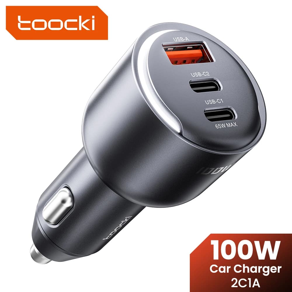 Chargeur de voiture Toocki CC43 100W USB C PPS PD 65W à charge rapide pour Macbook, tablette, iPhone 1716 SFC3.0 60W pour Samsung Galaxy S24 S23