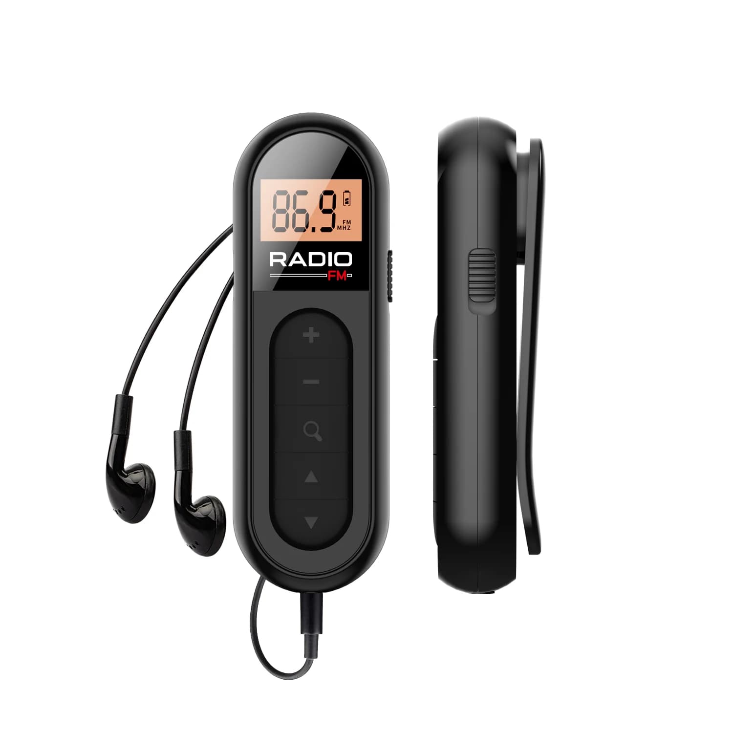 [Mini radio FM portable] Mini radio FM portable rechargeable avec clip - Convient aux réunions, aux rapports - Arrivée avec des écouteurs