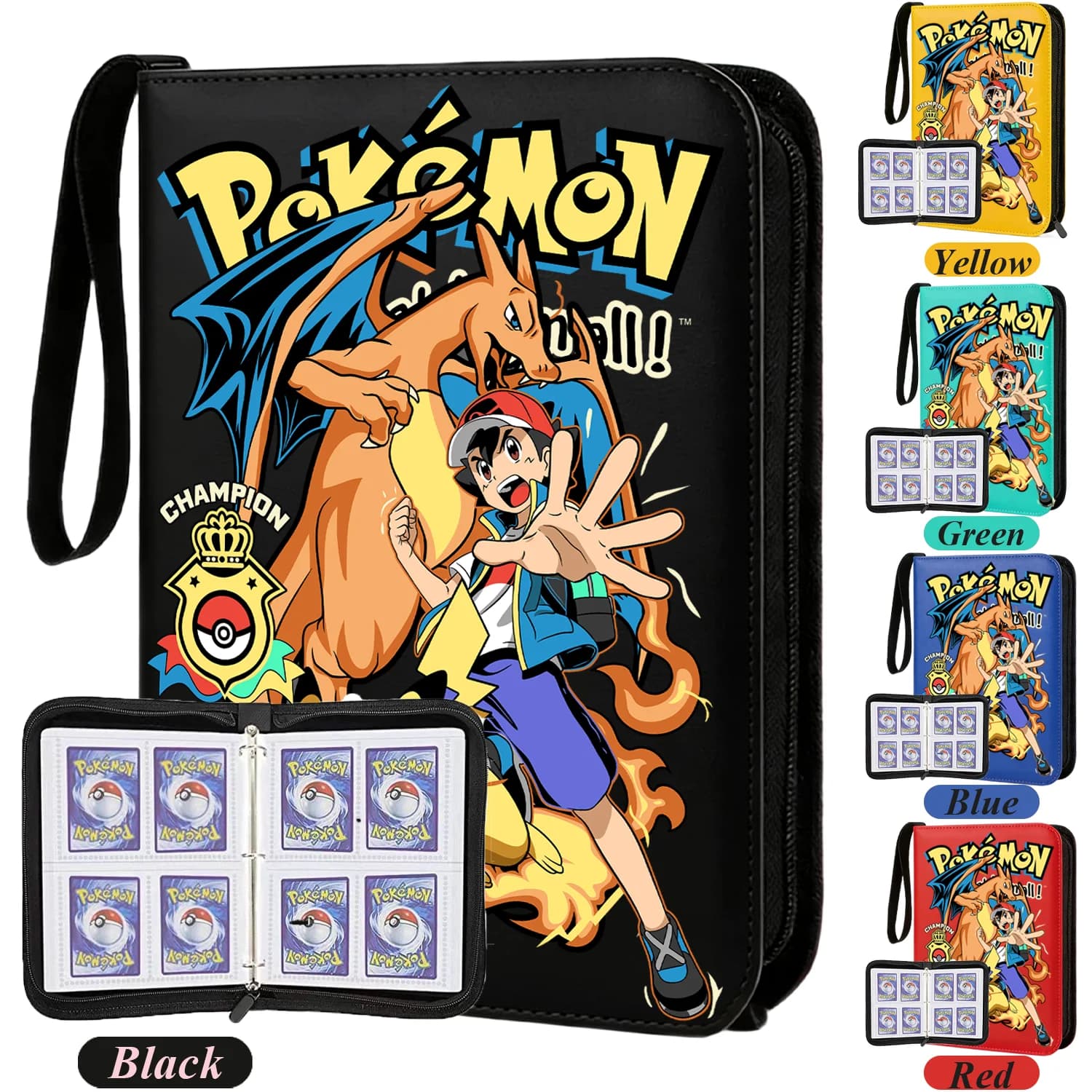 400 Pokemon fermeture éclair Album carte stockage livre affichage grand Charizard support classeur Collection Gengar dossier carte manches protecteur