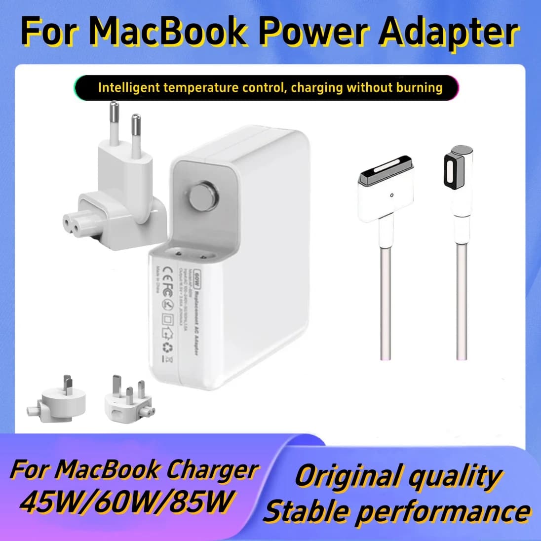 MacBook 45W 60W 85W Magsafe 1/2 charge magnétique pour MacBook Air/Pro A1466 A1278 A1502 A1398 A1286 adaptateur secteur chargeur Fsat