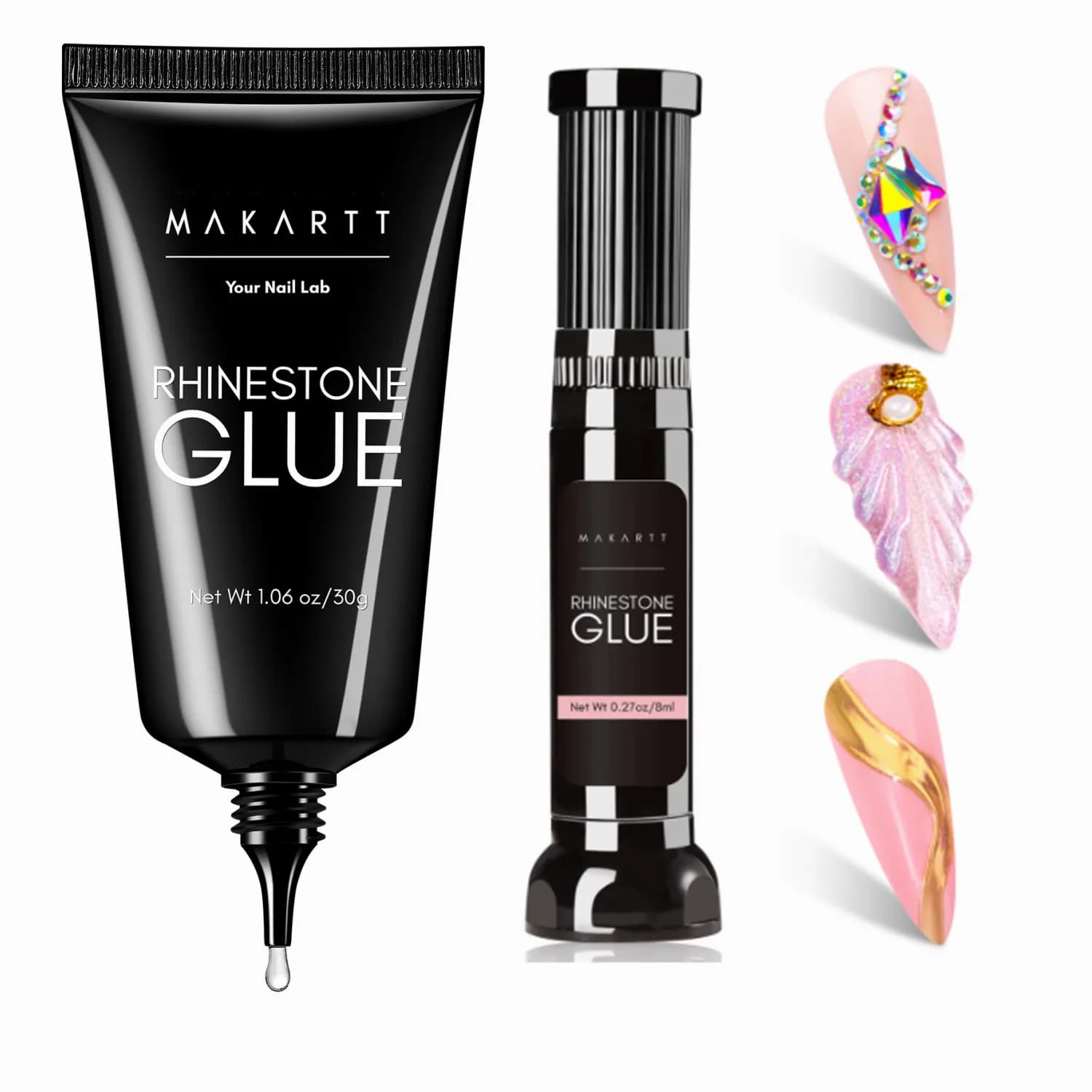 Makartt-Gel Adhésif Super Bain pour Ongles, Colle Strass, Gemme, Bijoux, Paillettes, Diamants Citroperles, N64.30 g