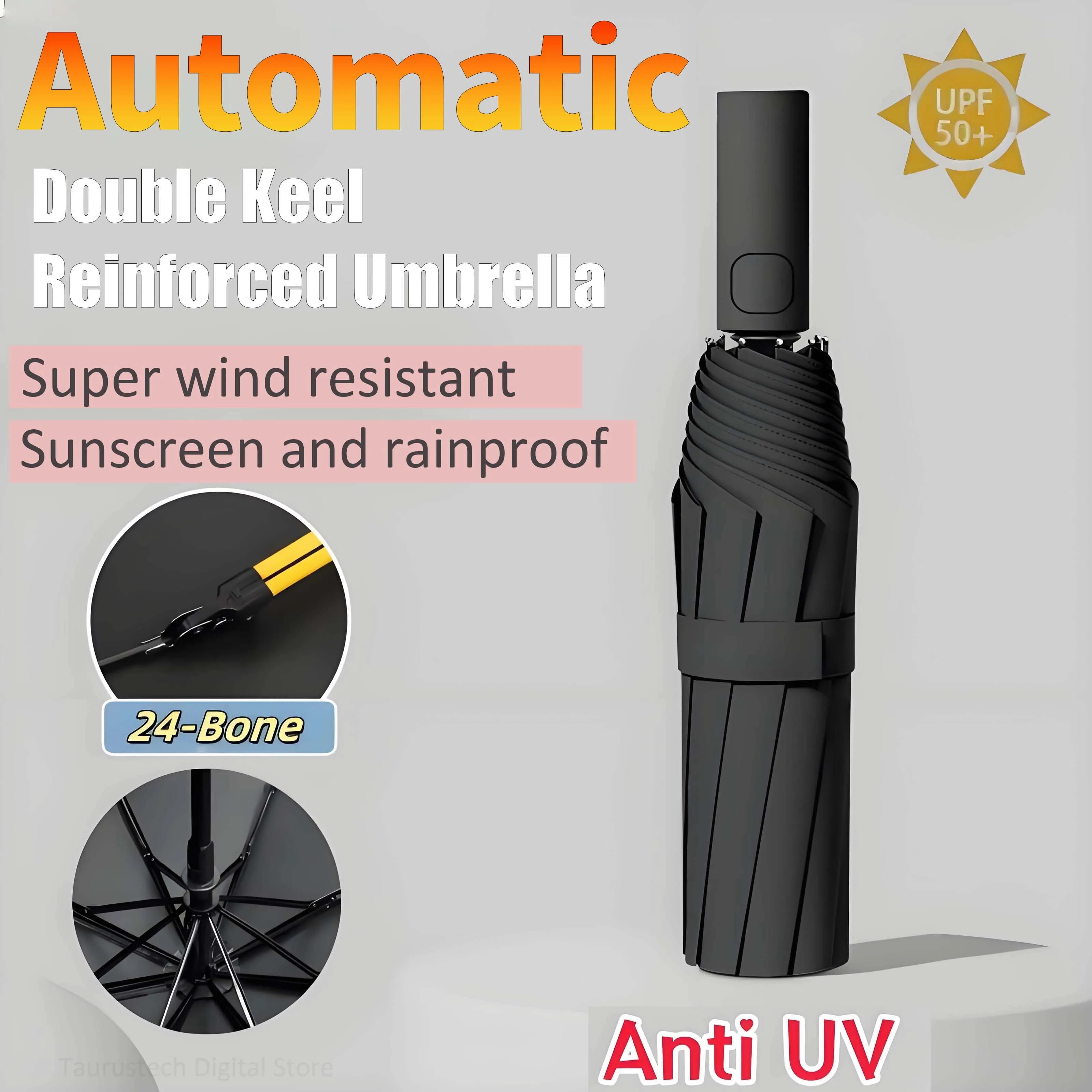 DIXSG 24 os parapluie pliant Double os entièrement automatique pour la Protection solaire UV résistance à la pluie et forte résistance au vent