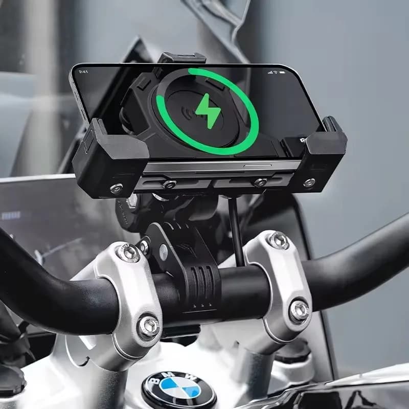 MOTOWOLF – support de téléphone portable absorbant les chocs pour moto, support fixe triangulaire, charge sans fil, support de Navigation