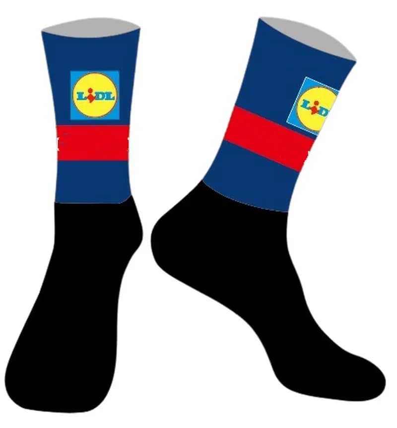 LASER CUT ONE PAIR 2025 LIDL TEAM Chaussettes de cyclisme antidérapantes pour vélo de course MITI respirant pour hommes et femmes
