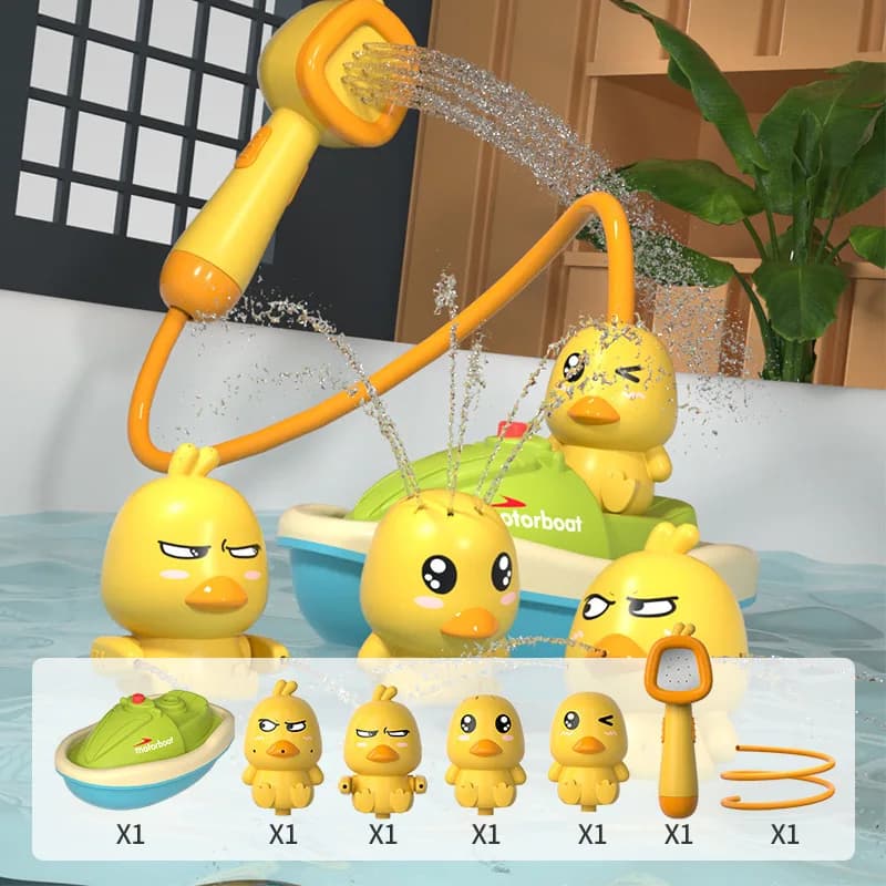 Baby Shower salle de bain jeu d'eau petit canard jaune fleur douche dispositif divin jet d'eau jouet de jeu d'eau