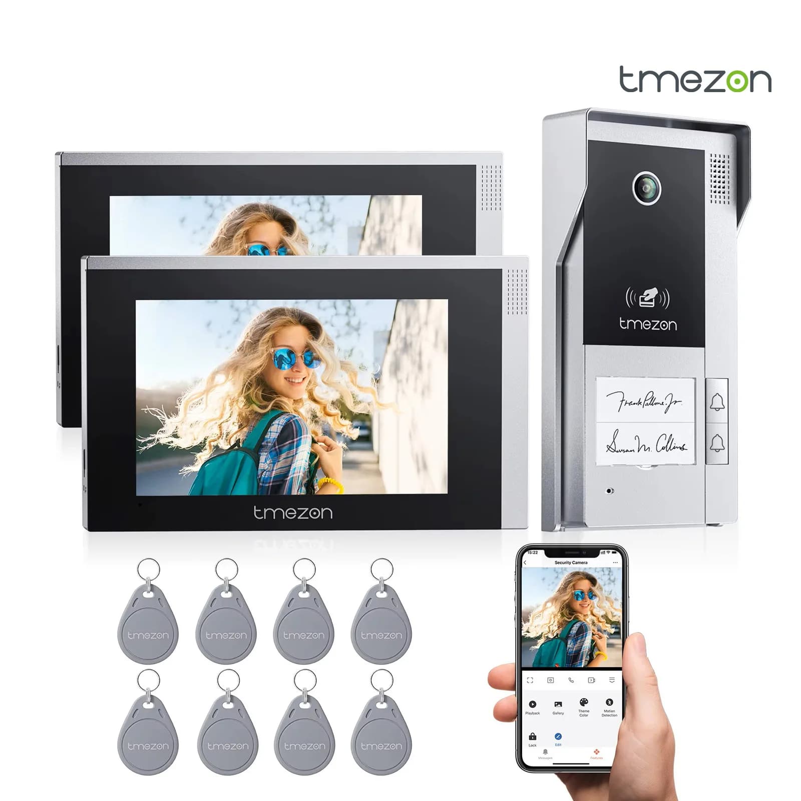 TMEZON – système d'interphone vidéo intelligent Wifi 1080P, 7 pouces, application Tuya, avec sonnette filaire, application/mot de passe/lecture de
