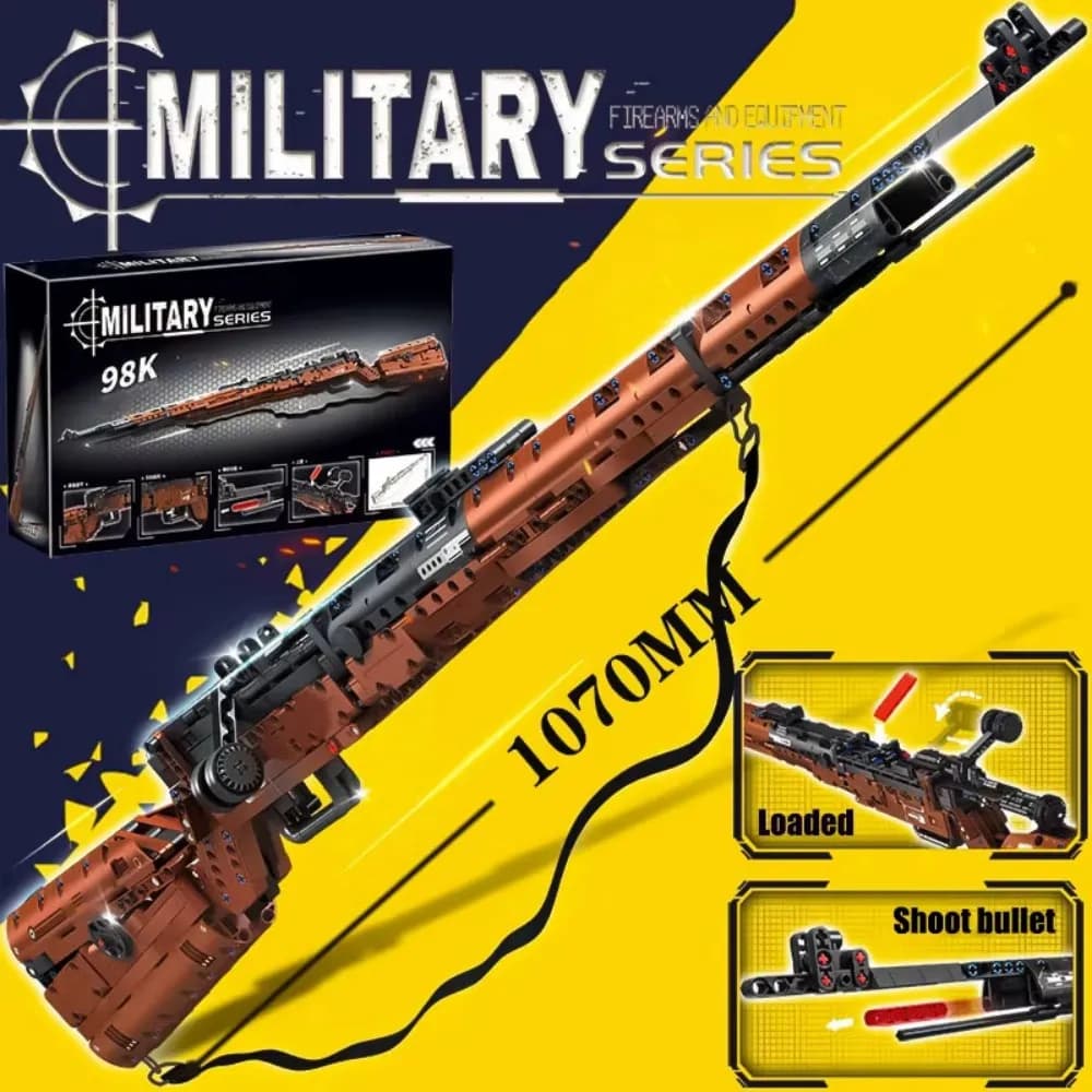 Série militaire de la seconde guerre mondiale 1206 Kar98k, modèle de fusil, ensemble de blocs d'assemblage, jouet pour garçon, cadeau de Festival