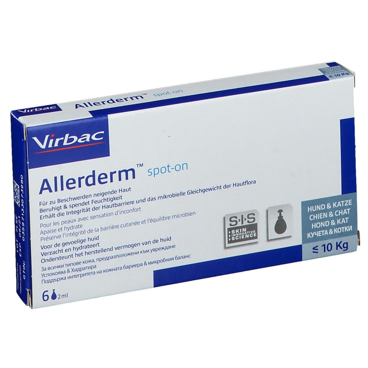 Allerderm Spot-On Kat & Hond tot 10 kg 6x2 Unidosis-pipetten