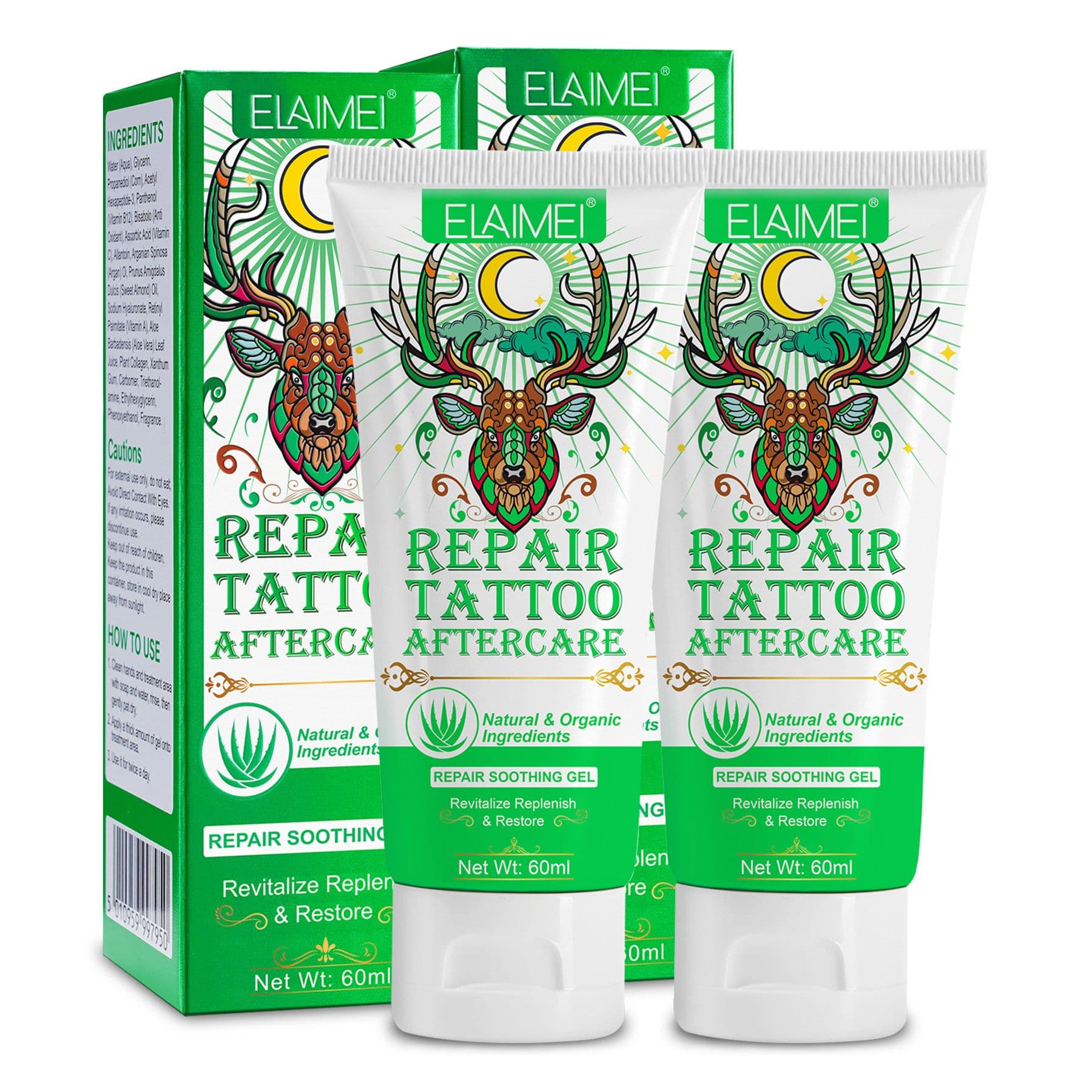 ALIVER Tattoo-crème voor nazorg van tatoeages 2x60 Dagcrème