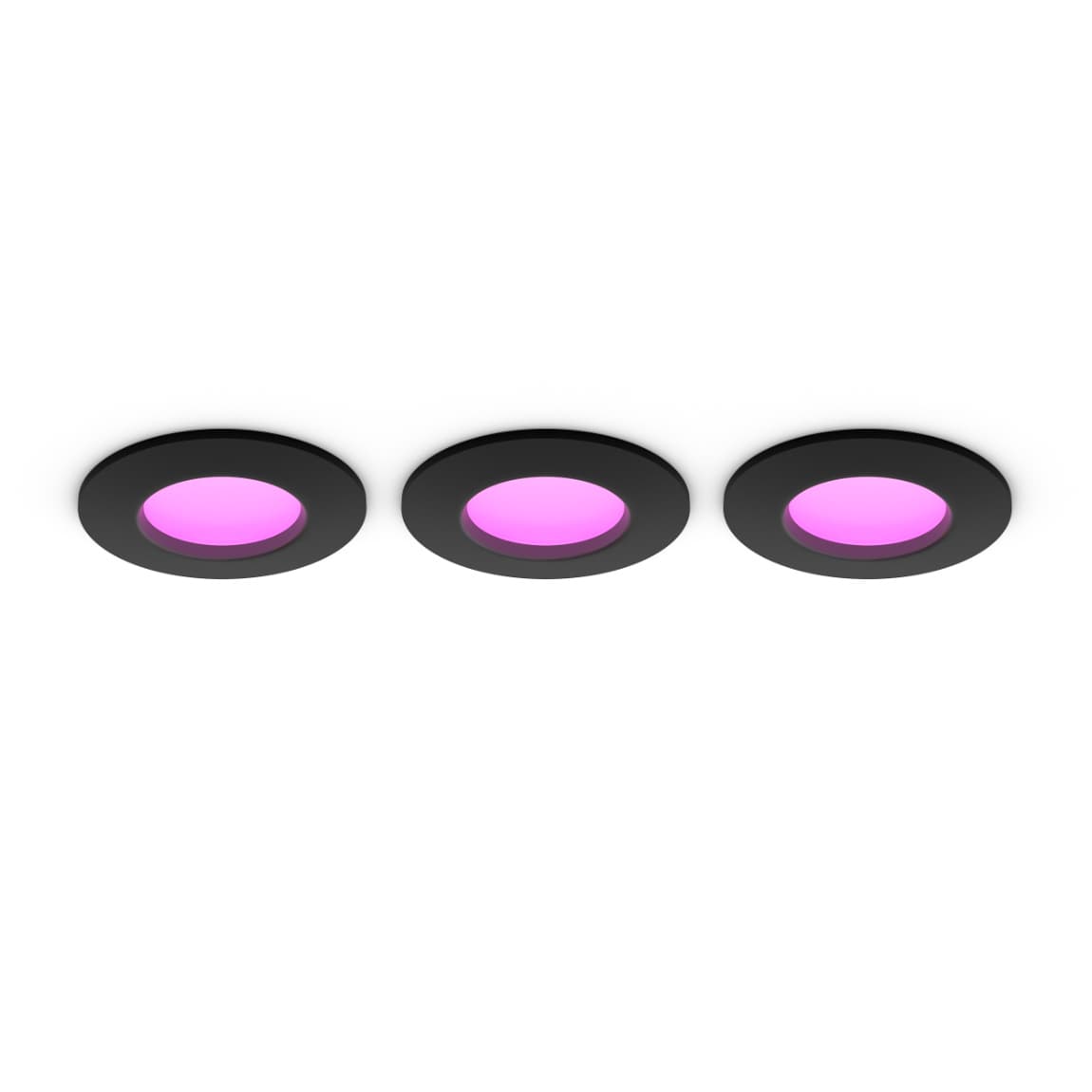Philips Hue White & Colour Ambiance Rond Inbouwspot S - 3 Pack - Zwart