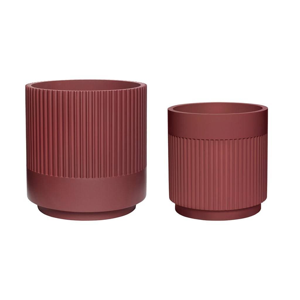 Hubsch Bloempot set bordeaux