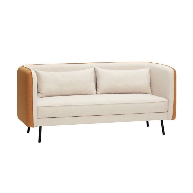 Hubsch Bank polyester/metaal - beige/oranje