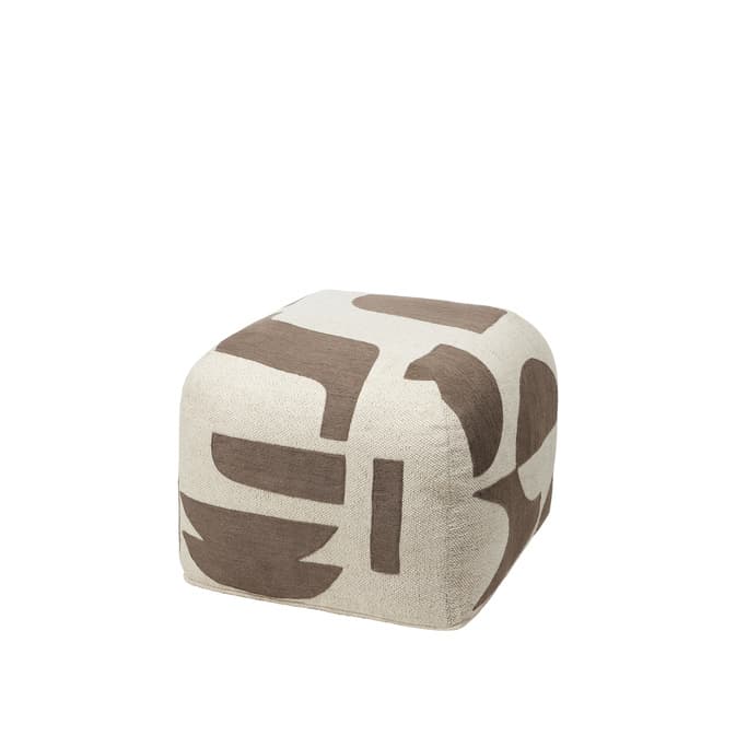 Broste Copenhagen Mundo poef bruin/beige - 70030208